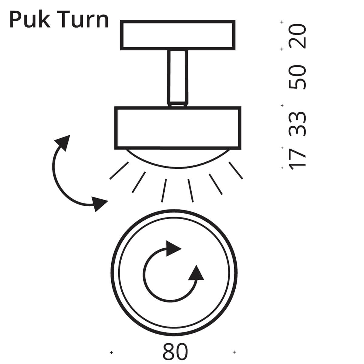 Top Light - Deckenleuchte Puk Turn