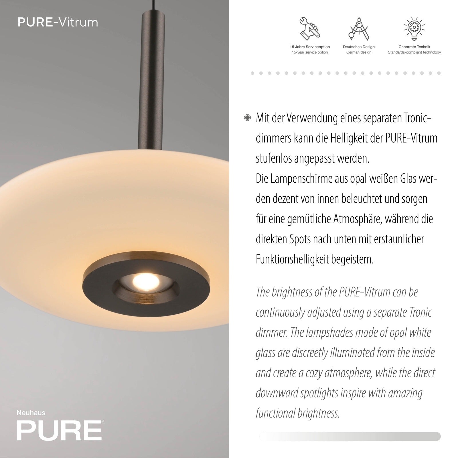 Paul Neuhaus-Pendelleuchte Pure Vitrum