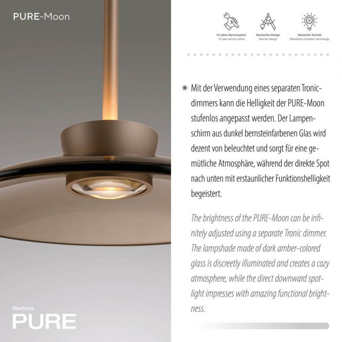 Pendelleuchte Pure E-Moon grau LED