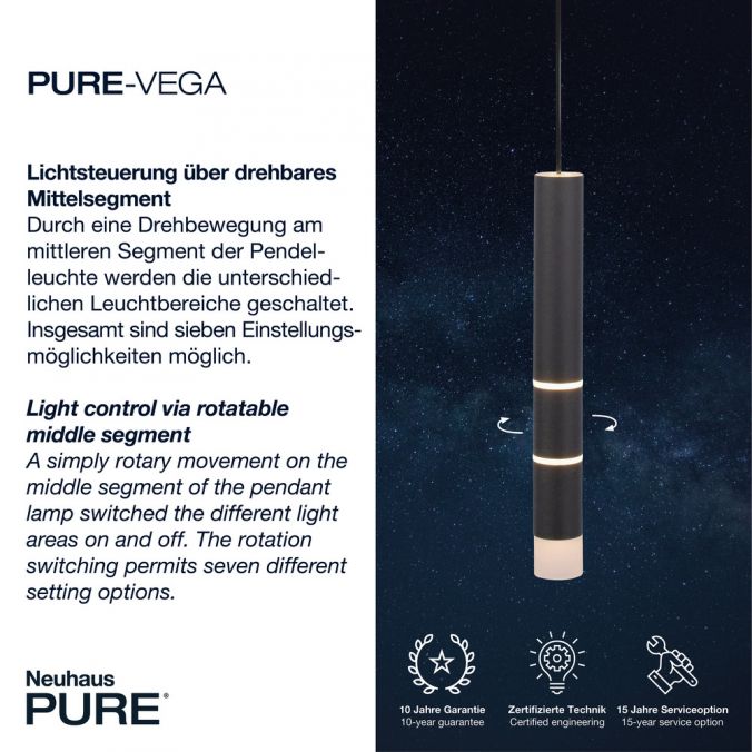 Paul Neuhaus-Pendelleuchte Pure Vega