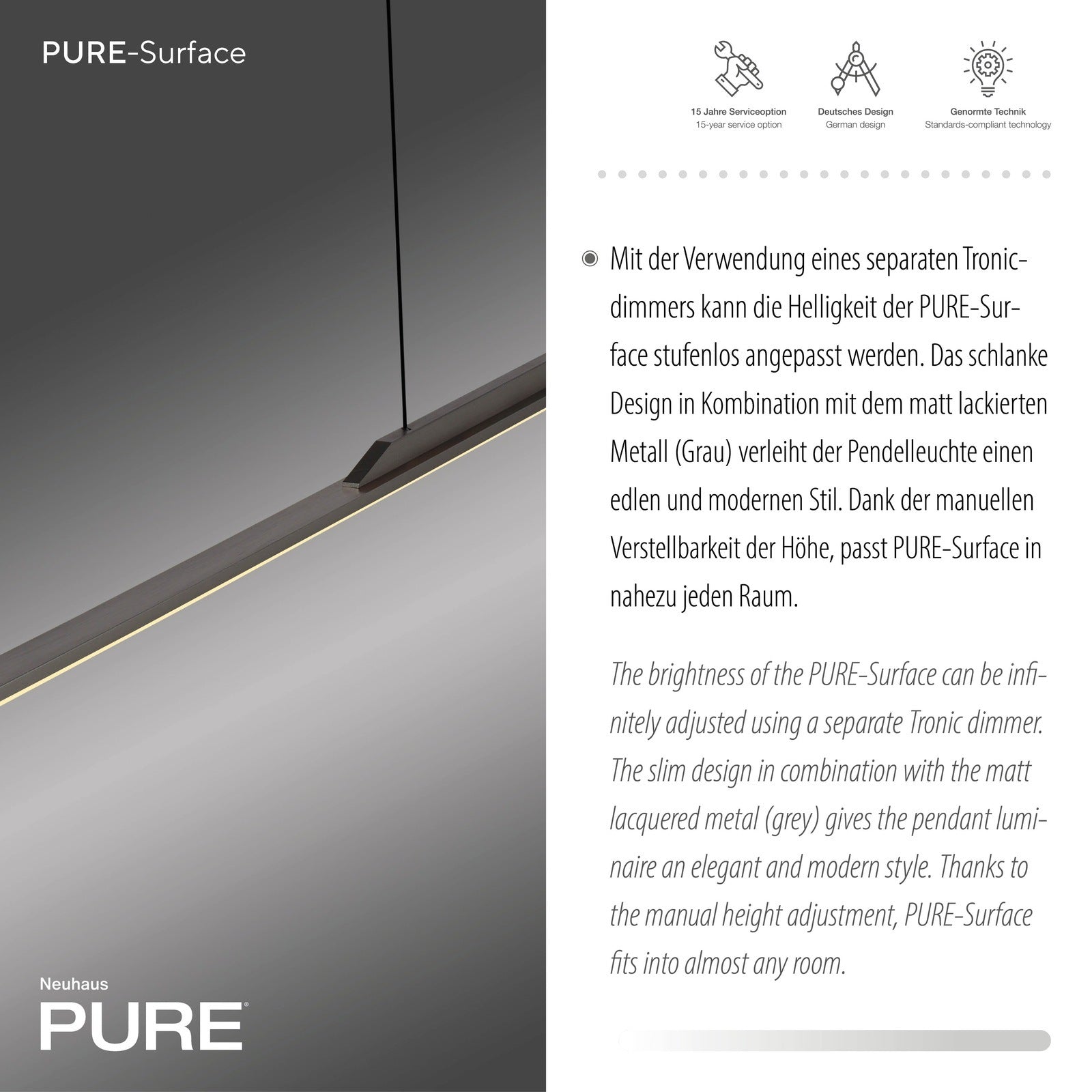 Paul Neuhaus-Pendelleuchte Pure Surface