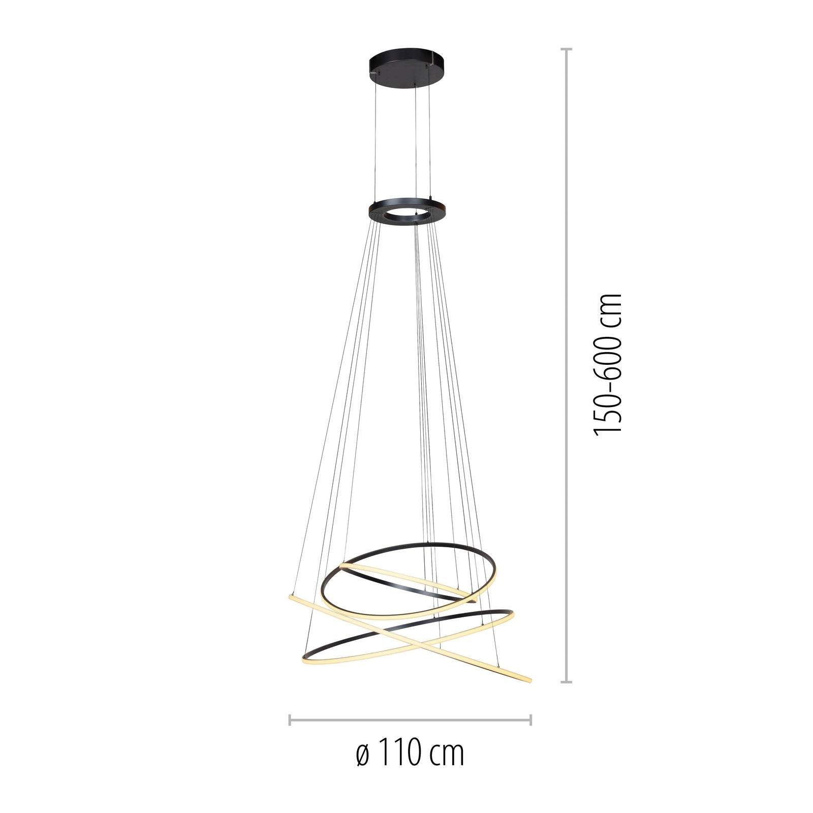 Paul Neuhaus-Pendelleuchte Pure E-Flying Rings