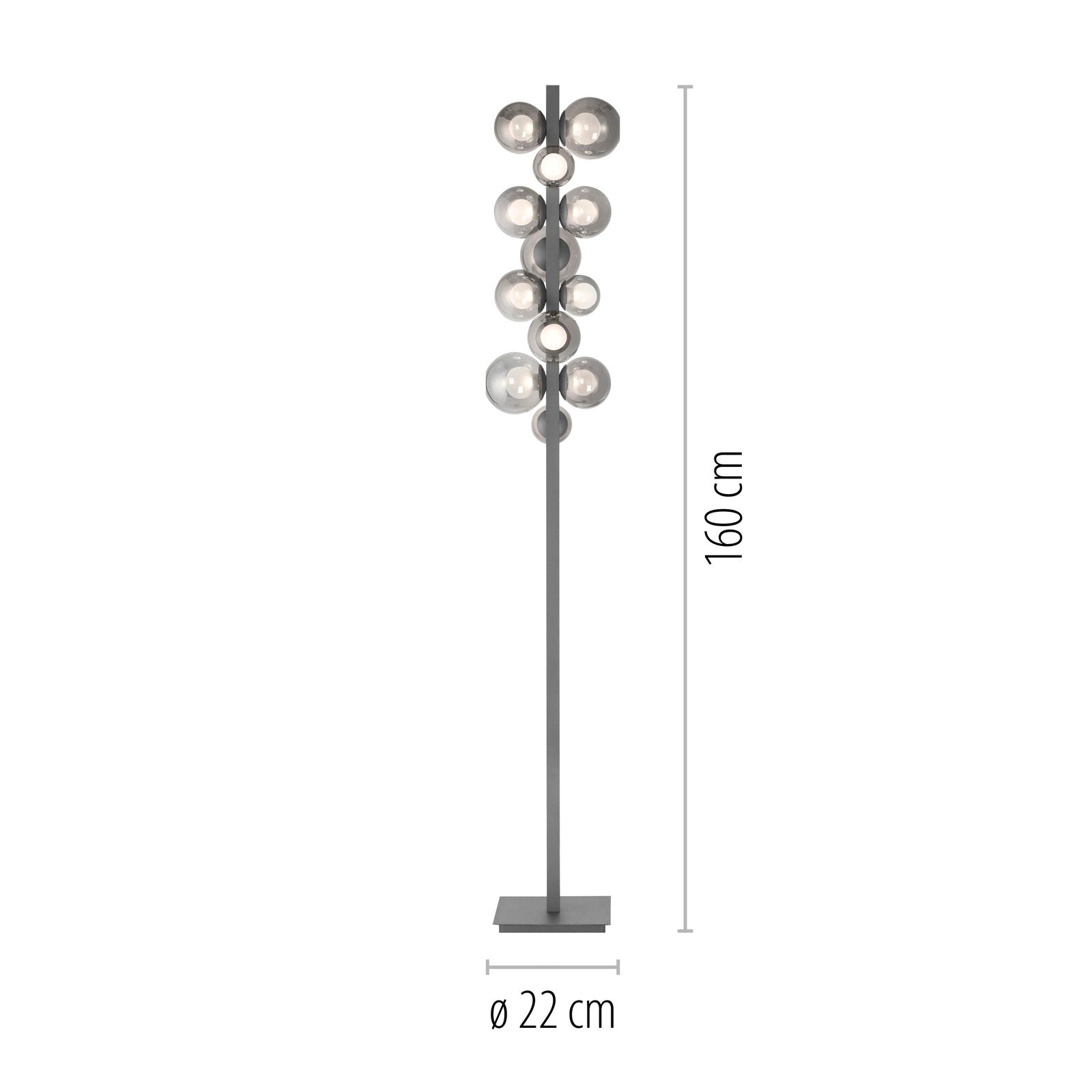 Stehleuchte Pure -E-Popup grau