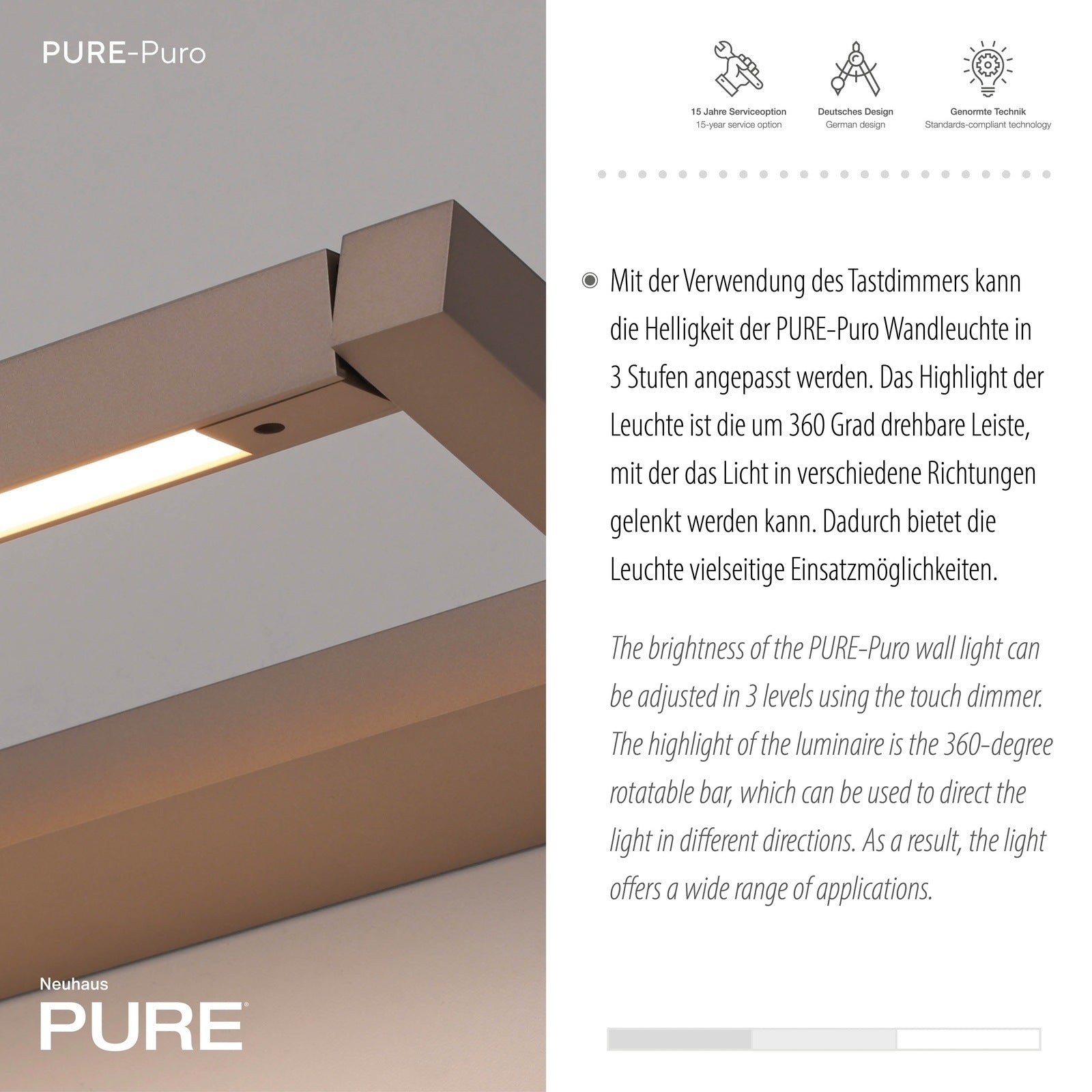 Paul Neuhaus-Wandleuchte Pure Puro LED