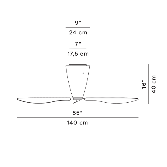 Luceplan - Deckenventilator Blow LED