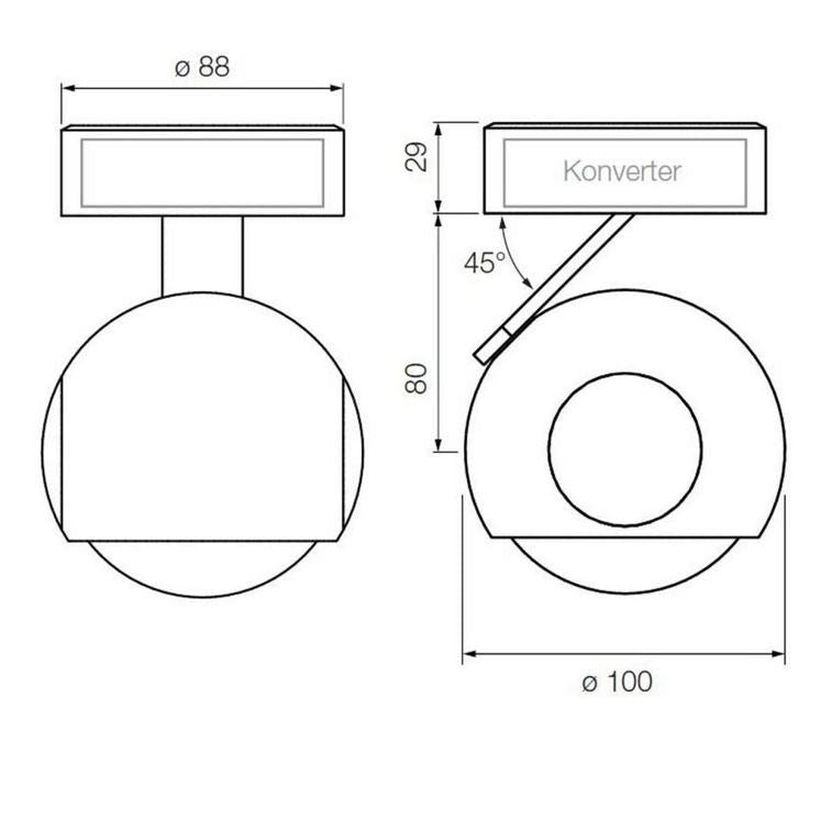 Occhio - io pico wall up chrom glanz mit Adapterring 18W 2700K CRI > 95 Gebrauchtware