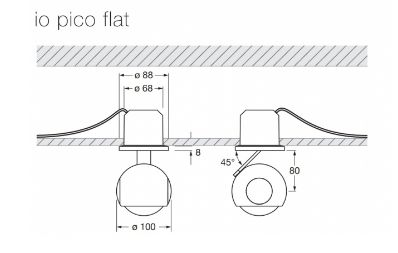 Occhio - io pico flat chrom matt 18W 2700K CRI > 95 Gebrauchtware