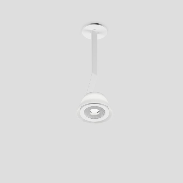 Occhio - Deckenleuchte lei soffitto flat SE 30cm flat Kopf weiß matt / Gestell chrom matt