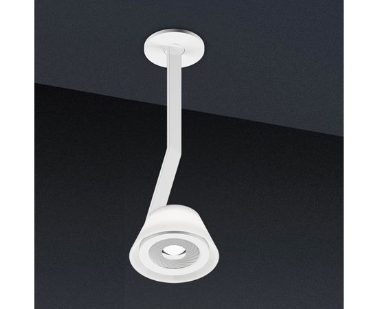 Occhio - Deckenleuchte lei soffitto flat SE 30cm flat Kopf weiß matt / Gestell chrom matt