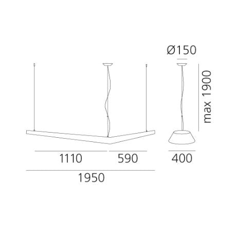 Artemide - Pendelleuchte Mouette Asymmetric nicht dimmbar