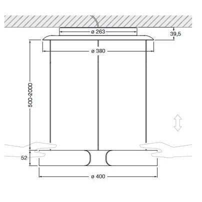 Occhio - Pendelleuchte Mito Sospeso 40 move up narrow Air