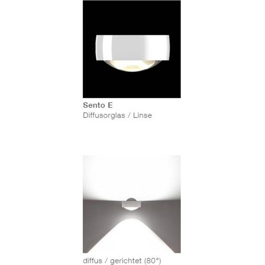 Occhio - Wandleuchte Sento E verticale parete/soffitto chrom glanz mit Adapterring Ausstellungsware