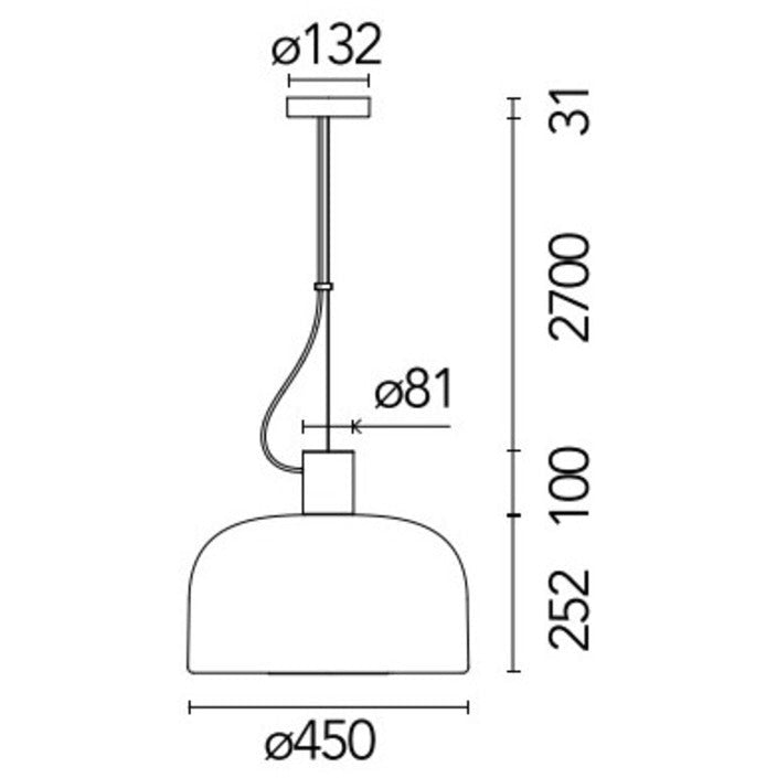Flos - Pendelleuchte Bellhop Glass S2