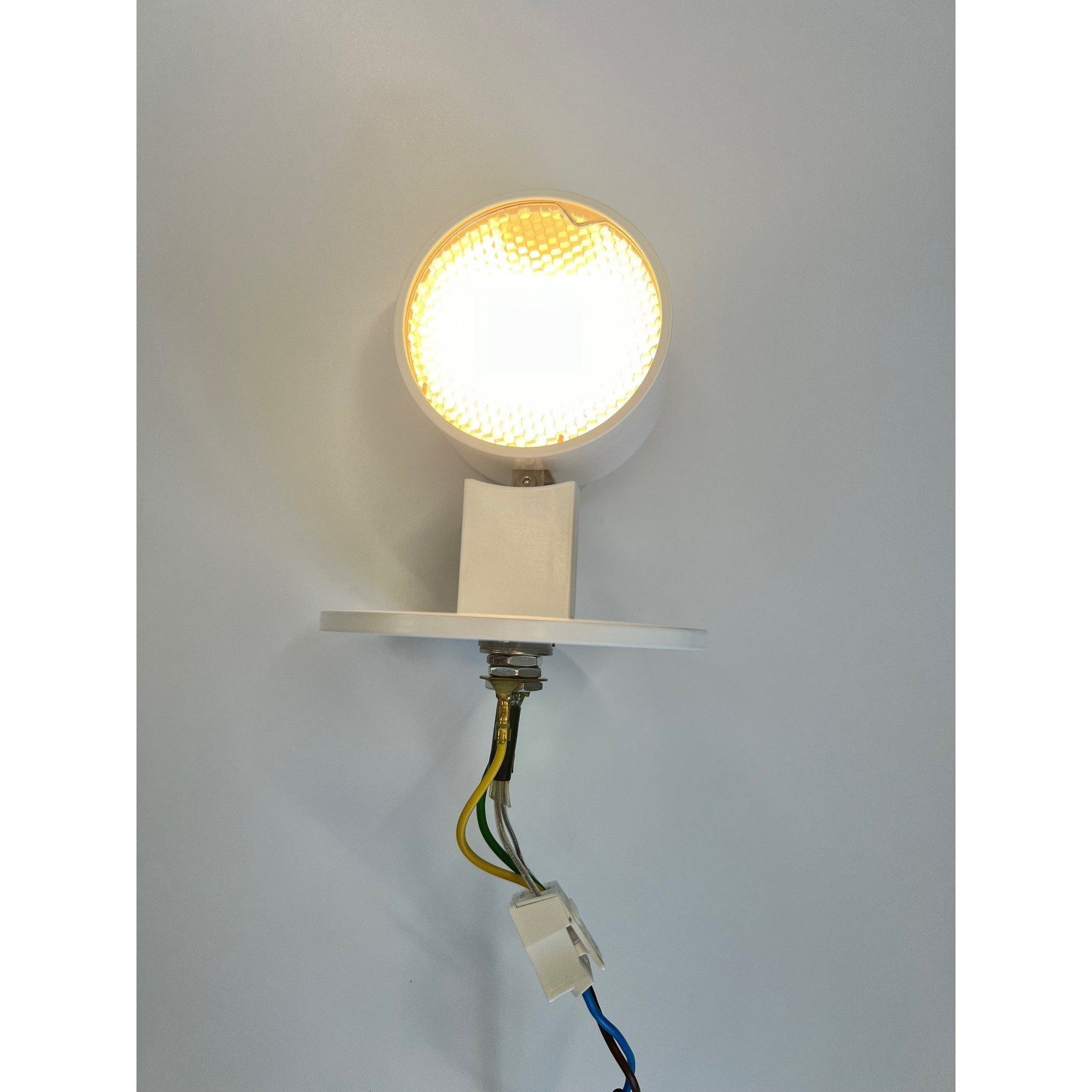 Mawa - Aufbaustrahler Wittenberg 1-flammig rund halogen hochvolt 230V mit Wabenraster weiß