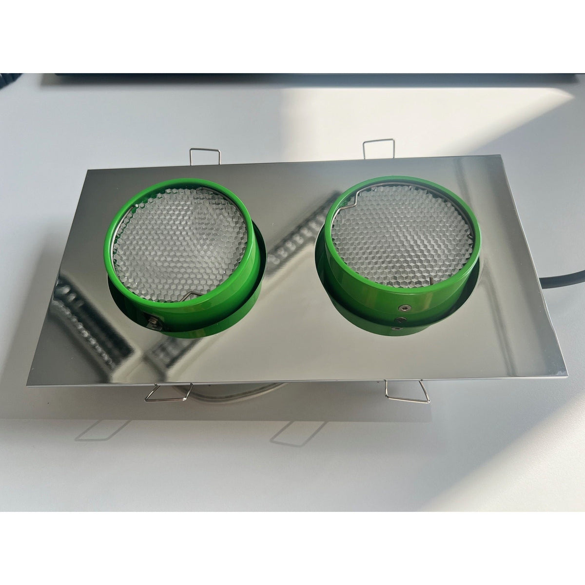 Mawa - Einbaustrahler Wittenberg 2-flammig halogen mit Wabenraster Chrom inkl. Trafo