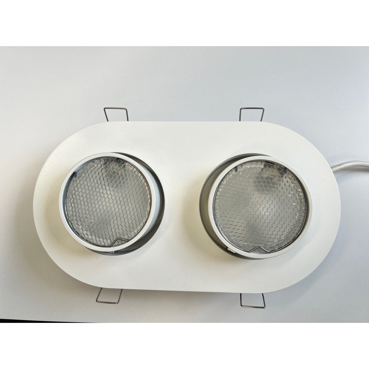 Mawa - Einbaustrahler Wittenberg 2-flammig rund halogen mit Wabenraster weiß inkl. Trafo