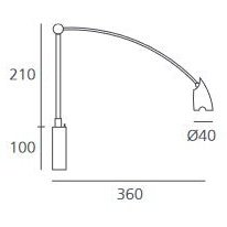 Artemide - Wandstrahler Flap Tableau Metallgrau