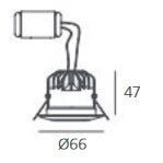 Artemide - Einbauleuchte L.D. 66 Chrom