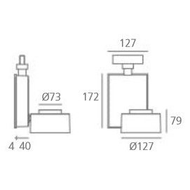 Artemide - Picto QR-LP111 Schwarz / Baldachin Grau