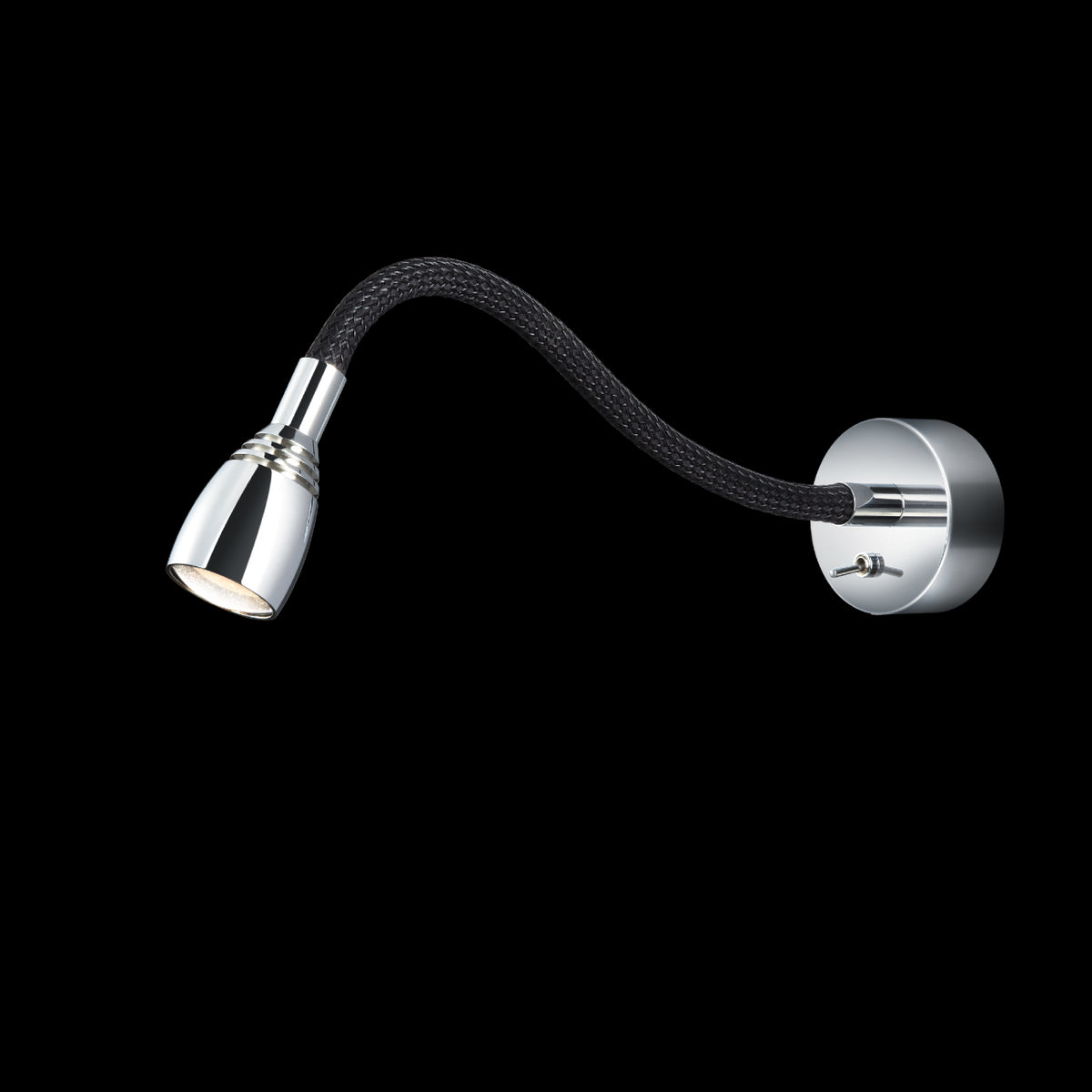 Baulmann - Wandleuchte Chrom/Stoffgewebe schwarz