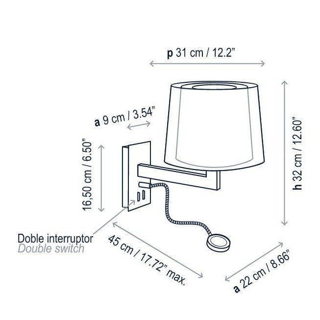 Bover - Wandleuchte Lexa FL LED Verticale Chrom