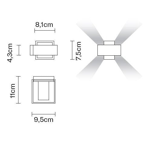 Fabbian - Wandleuchte Bijou schwarz Ausstellungsware