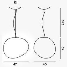 Foscarini - Pendelleuchte Gregg grande grafite/weiß