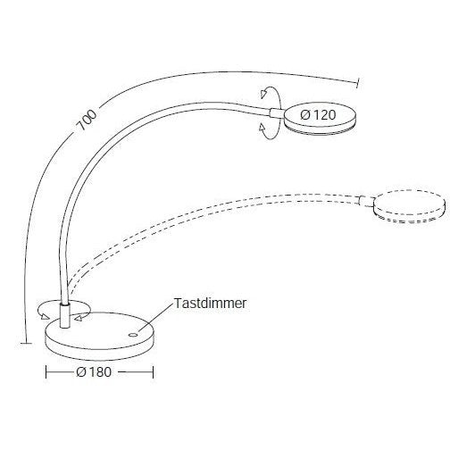 Holtkötter - Tischleuchte Flex T LED matt schwarz/schwarz