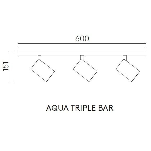 illumina - Aufbaustrahler Aqua Triple Bar weiß LED