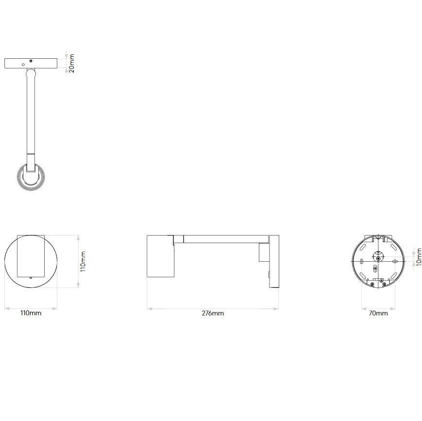 Illumina - Wandleuchte Ascoli Swing Nickel Matt