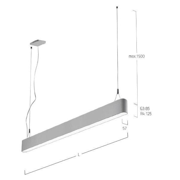 Lightnet - Pendelleuchte Caleo Linear R4 silber