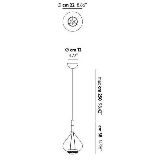 Lodes - Pendelleuchte SKY-FALL Medium LED Bronze chrom