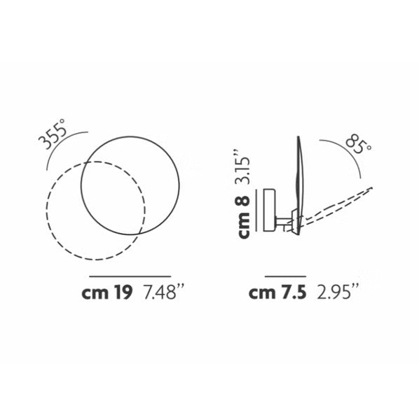 Lodes - Wandleuchte Puzzle Round single weiß LED