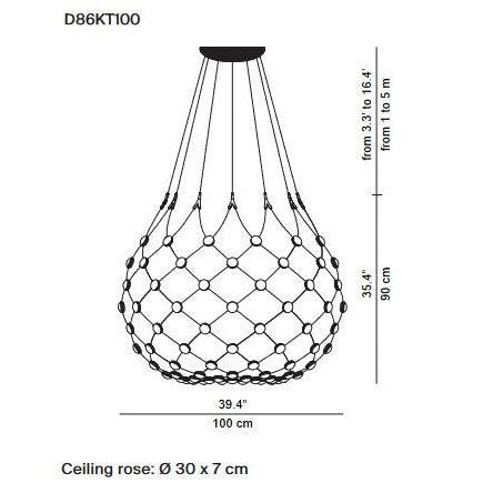 Luceplan - Pendelleuchte Mesh schwarz LED ∅100