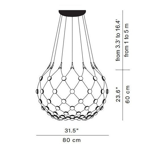 Luceplan - Pendelleuchte Mesh schwarz LED