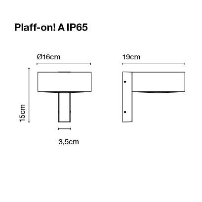 Marset - Wandleuchte Plaff-on! A schwarz 2700K IP65