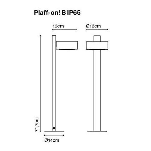 Marset - Wegeleuchte Plaff-on! B schwarz 2700K IP65