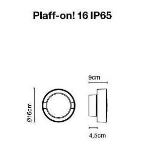 Marset - Wand-/ Deckenleuchte Plaff-on! 16 schwarz IP65