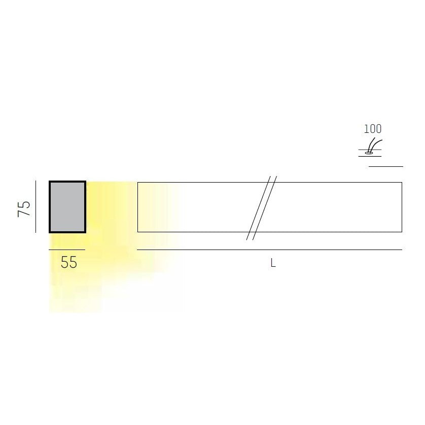 Molto Luce - Aufbauleuchte The Line 90cm Alu elox.
