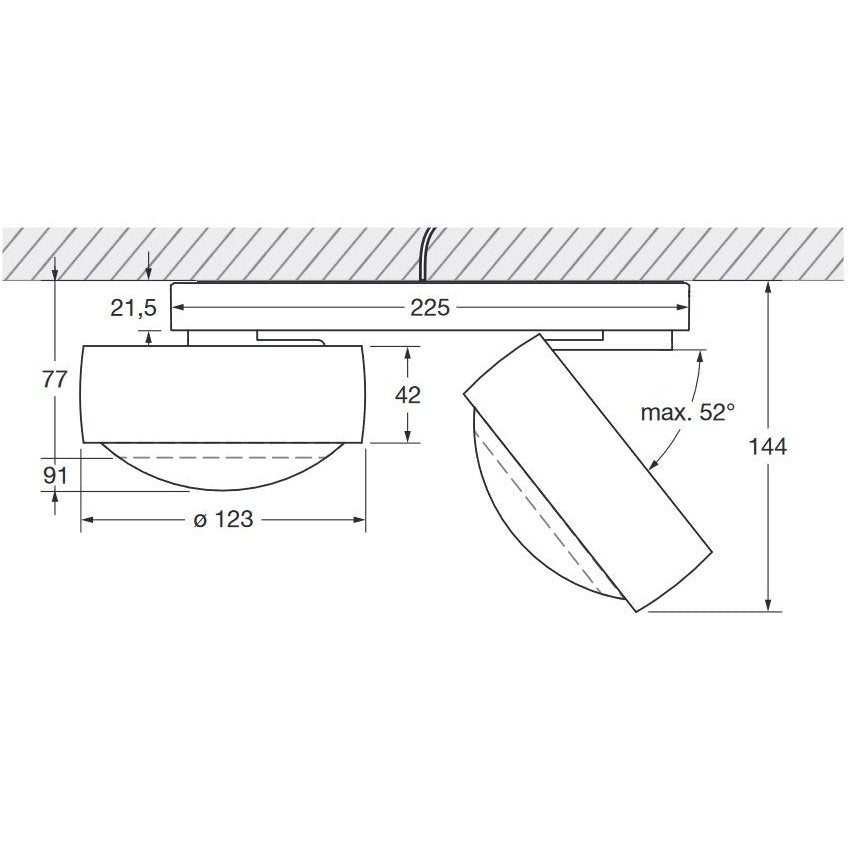 Occhio - Deckenaufbaustrahler Più alto doppio C80