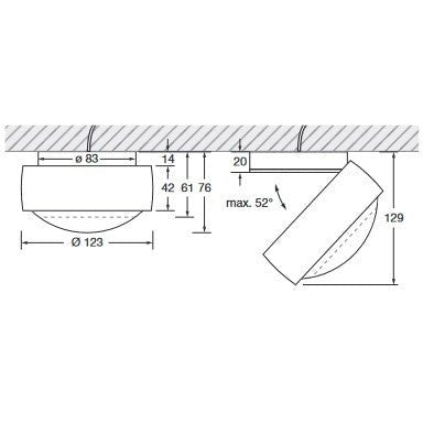 Occhio - Deckenaufbaustrahler Più alto S100 LED