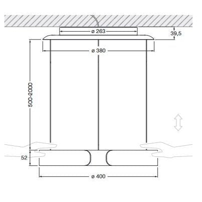 Occhio - Pendelleuchte Mito sospeso 40 var up table "Air"