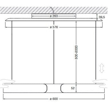 Occhio - Pendelleuchte Mito sospeso 60 var up table
