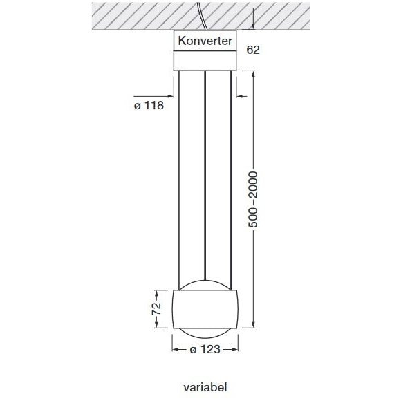 Occhio - Pendelleuchte Sento sospeso E LED Chrom Matt