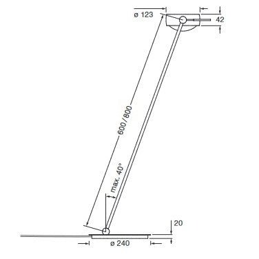 Occhio - Tischleuchte Sento E tavolo 60 air LED Chrom Glanz