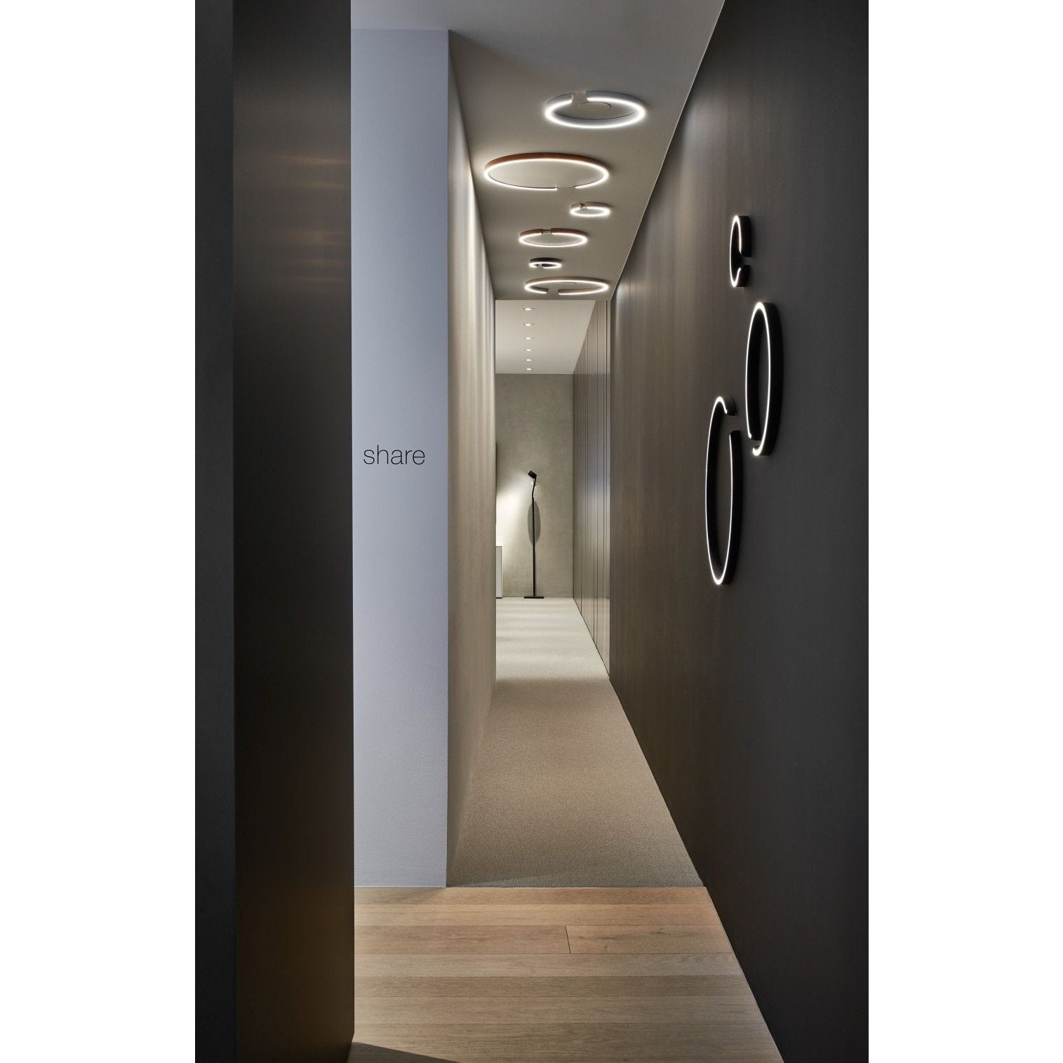 Occhio - Wand-/Deckenleuchte Mito Soffitto 40 LED up wide Schwarz Matt