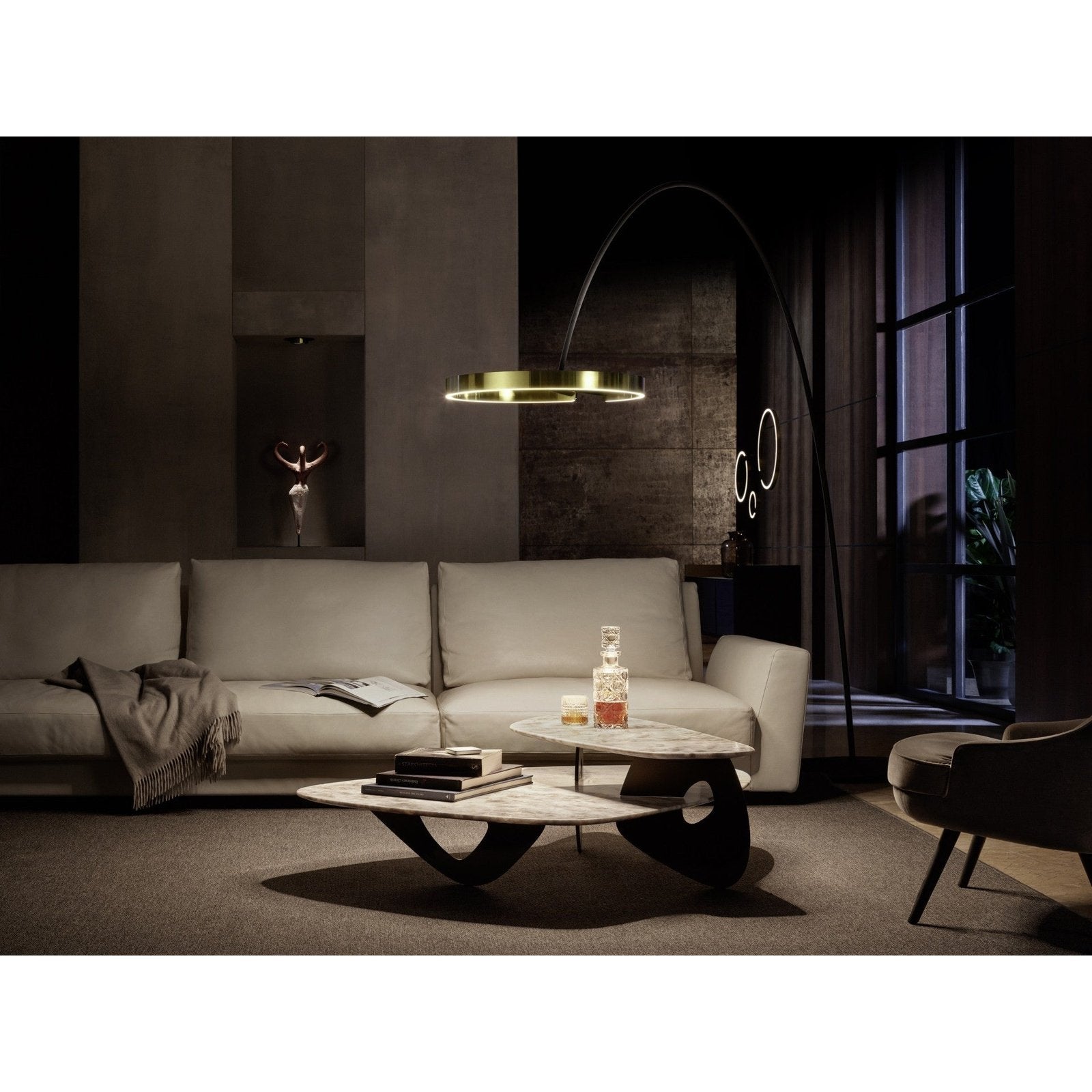 Occhio - Wand-/Deckenleuchte Mito Soffitto 40 LED up wide Schwarz Matt