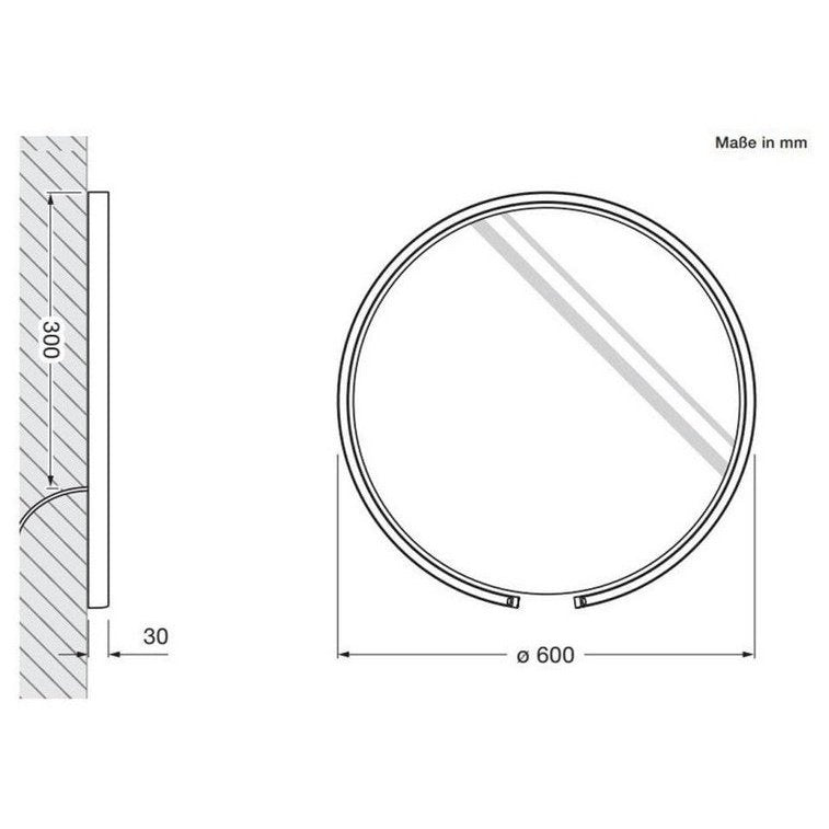 Occhio - Wandspiegelleuchte Mito sfera 60 air LED schwarz matt