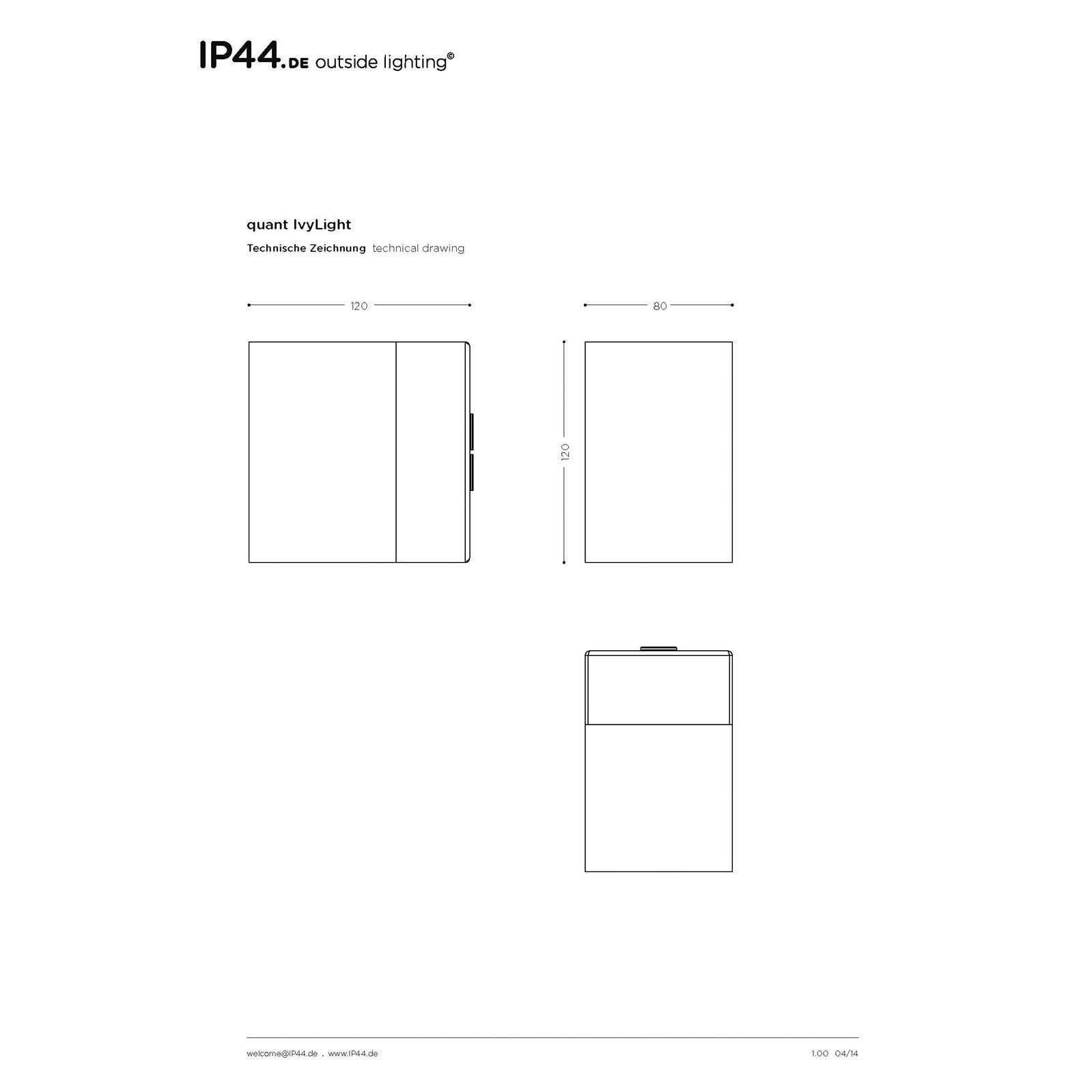 IP44.de - Wandleuchte Quant IvyLight LED Edelstahl