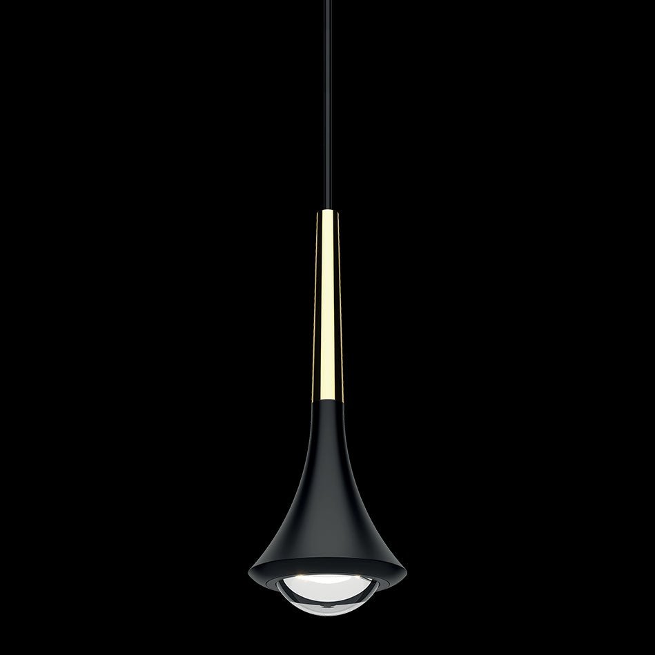 Lodes - Pendel Rain schwarz/gold LED 9W 2700K IP40 dimmbar ohne Baldachin